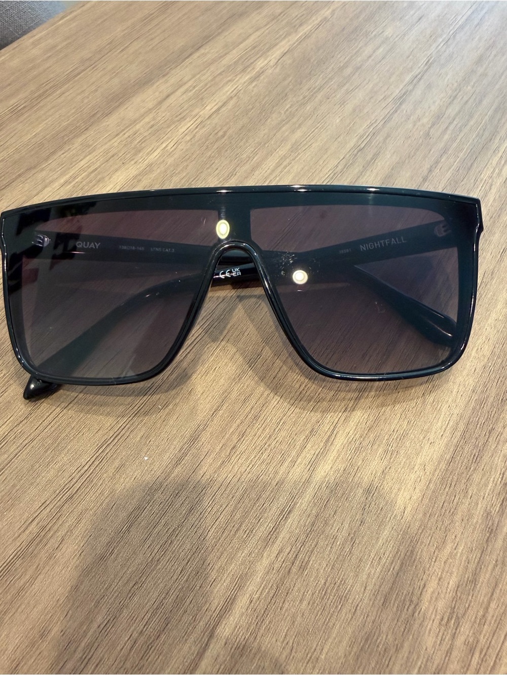 QUAY Nightfall Oversized Shield Sunglasses – Black
